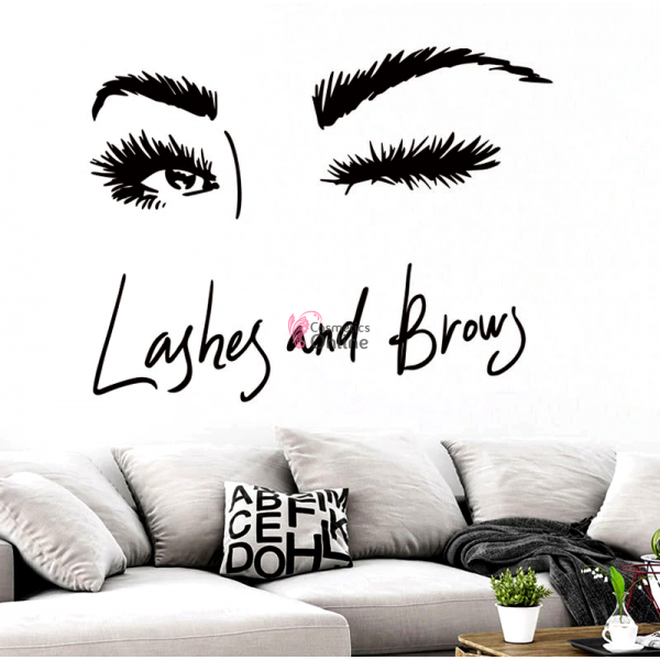 Sablon sticker de perete pentru salon de infrumusetare - J034XL - Lash & Brows